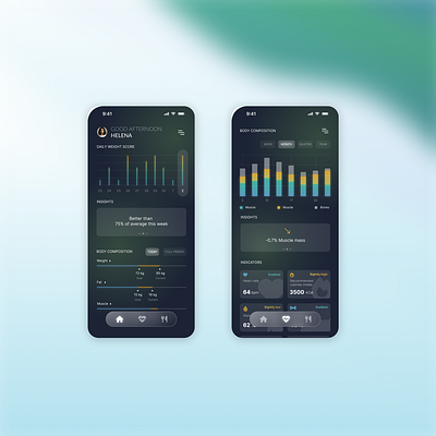 A modern-style health app design app concept health modern ui