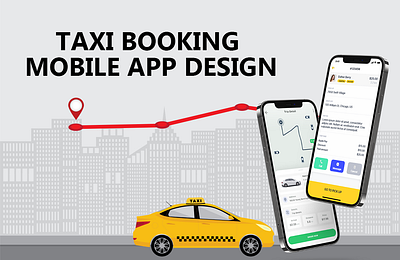 Taxi Booking Mobile App 3d animation branding graphic design logo motion graphics ui