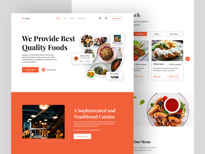 Food Website food orange ui ux website 2024