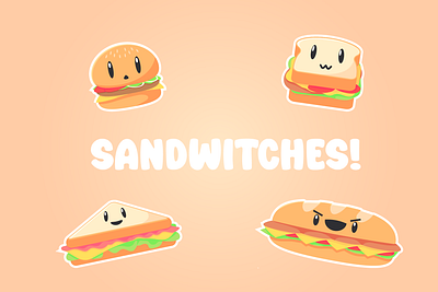 Cute Sandwitch Stickers design illustration sticker