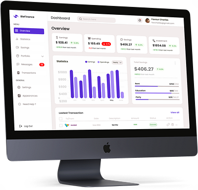 BieFinance Dashboard Design dashboard design logo typography ui ux website