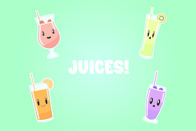 Cute Juice Stickers design illustration sticker