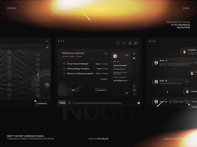 Noon.AI Recruit Management SaaS agency ai ai app automation b2b business dashboard hiring hr job platform jobs management product design recruitment saas saas dashboard software startup web 3 work