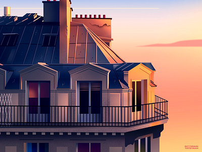 Balcony art beauty city illustration light paris photoshop sunlight sunshine terrasse voyage vue