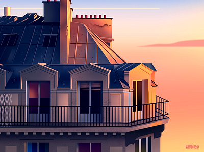 Balcony art beauty city illustration light paris photoshop sunlight sunshine terrasse voyage vue