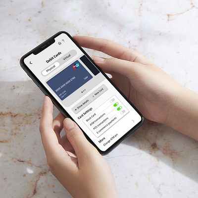 Debit Cards Screen Mockup graphic design ui