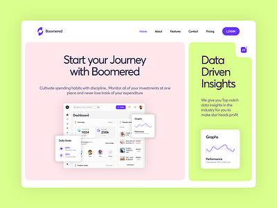 Boomered : Monitor your Investments - Features ✨ branding design graphic design illustration logo typography ui ux vector webflow