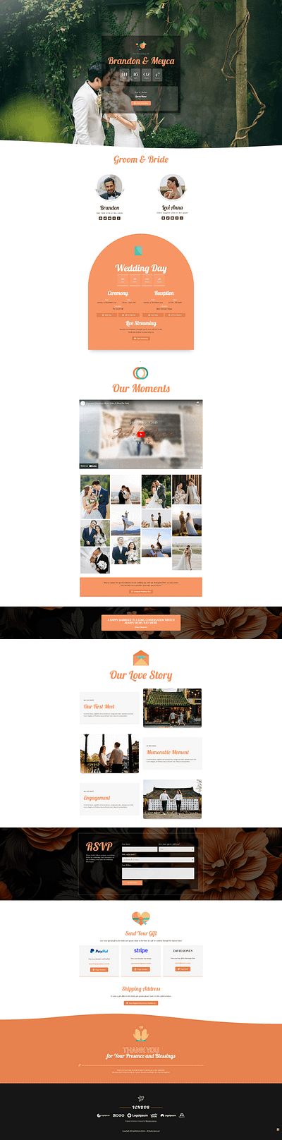 Orange Bloom Wedding RSVP Website | Wedding Invitation Website online rsvp website wedding invitation wedding invitation website wedding invite online wedding rsvp website wedding website wedding website builder wedding website design wedding website inspiration wedding website preview wedding website rsvp