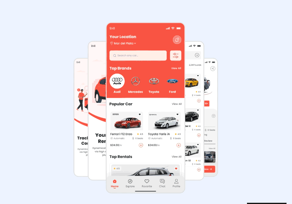 Car Rental Mobile App UI Design 🚗 app design booking car assistant car booking car hire car rent car rental app car rental company mobile app premium car product design real estate app rental rental app rental company ui design uiux vehicle