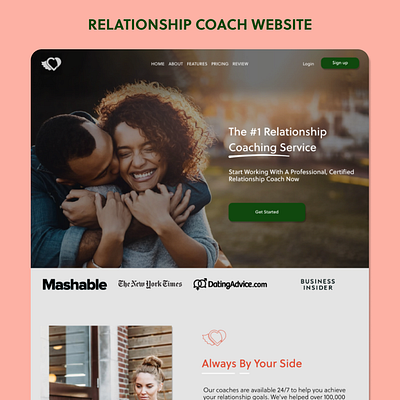 Relationship Coach Website datingcoach figma landing page landingpage relationship relationshipcoach ui uidesign webdesign website