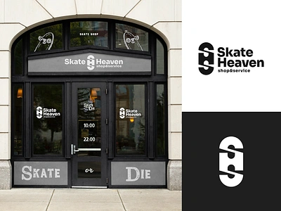 Skate shop brand branding deck design elegant graphic design illustration logo logo design logo designer logodesign logodesigner logotype mark modern monogram sh shop sign skate