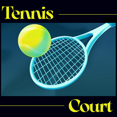 tennis court blue court graphic design green illustration illustrator poster tennis typography