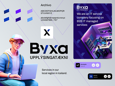 Byxa 🫧 blue logo branding byxa laptop logo logo logo design purple loggo