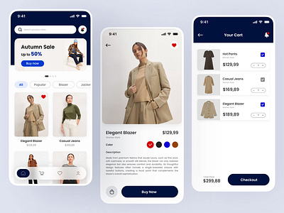 Women's Fashion App Design clothingappdesign ecommerce ecommerceappdesign fashionapp fashionstoreappdesign figma mobileappdesign ui uiuxdesign ux