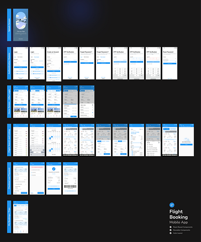 Flight Booking - Mobile Application figma flight booking mobile application uiux