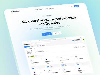 Travel Expense Manager App: Landing UI design graphic design ui ux web