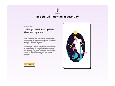Benefits Section for Landing Page of Dayonite. benefits figma hero landing landing page saas section time time management ui