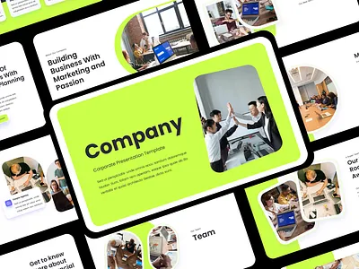 Company Business - Presentation business presentation company green pitch deck powerpoint infographics powerpoint presentation team template