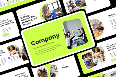 Company Business - Presentation business presentation company green pitch deck powerpoint infographics powerpoint presentation team template