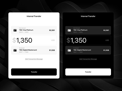 Internal Transfer account dark dollar light minimal modal modes money polodashvili popup tato transfer ui ux