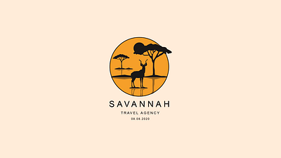 Logo for a travel agency abstract africa animal animal logo emblem graphic design illustration logo logo design logotype luxury logo minimal savannah summer sun travel travel agency travel logo traveling