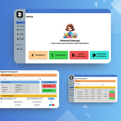 Sistem Informasi SMK Tadika Mesra app ui ux web