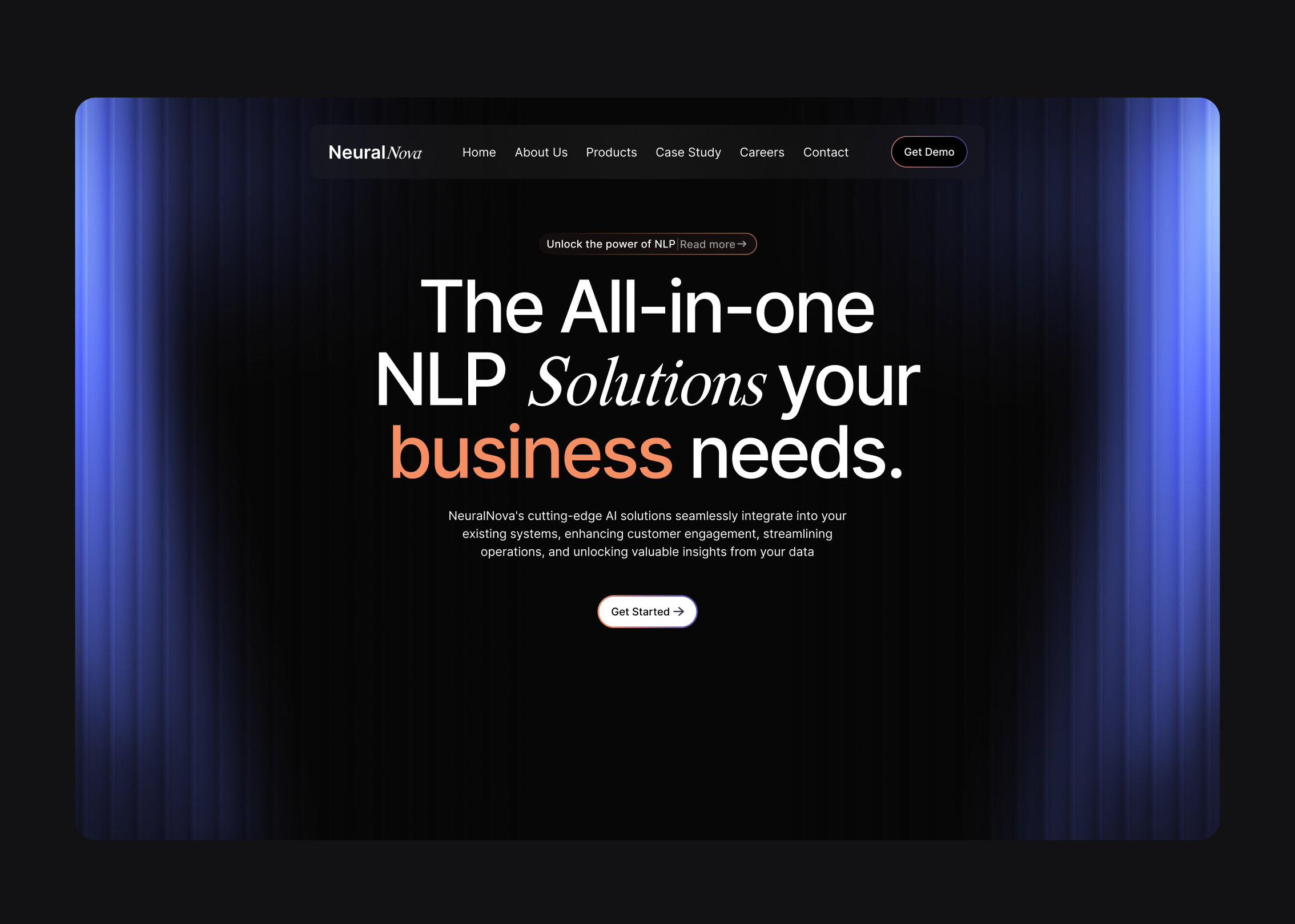 Neurla Nova branding lan landing page ui website