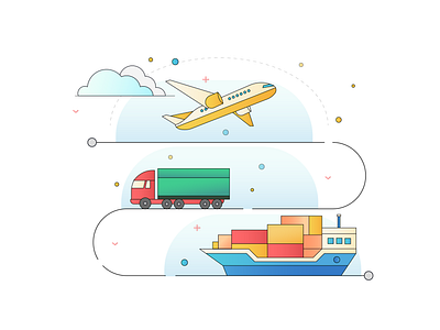 Transport Illustration 3d animation art blockchain branding graphic design illustration line line art line illustration line illustrations logo minimal illustrations modern illustrations supply chain transport transport illustration viral art