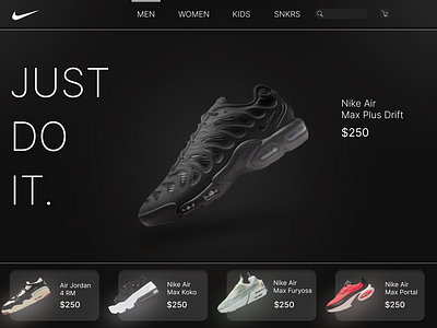 Nike Product Page. aesthetic elegant branding ui