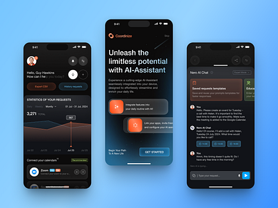 Coordinize - Mobile for AI ai ai platform artificial intelligence branding design illustration interface mobile print product product design service startup typography ui ui designs ux web web design website