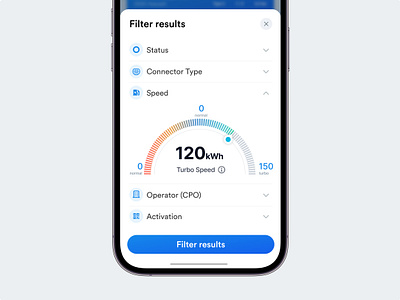 Filter charging point results 🔦⚡️ app design ios widget product design ui