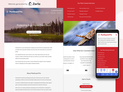 PestGuard Pro - Pest Control Website Generated with AI at Zarla ai website builder bug control website exterminator website mosquito control website pest control website web builder web design website builder zarla zarla ai website builder zarla web builder