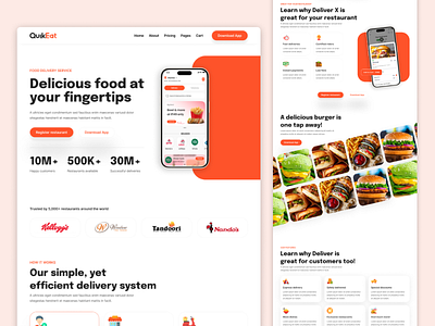 Food Delivery Landing Page Design app design app designer behance daily ux dashboard design design inspiration designer designers dribbble figma food delivery app landing page mobile ui ui dashboard ui design ui designer uiux ux designer web design