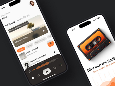 Casee - A cassette on your phone audio branding cassette design ebook graphic design podcast ui