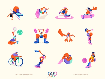 miguelcm olympics collection character illustration illustrationathlete illustrator miguelcm olympics paris2024 sports