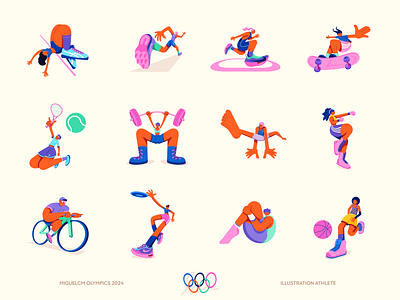 miguelcm olympics collection character illustration illustrationathlete illustrator miguelcm olympics paris2024 sports