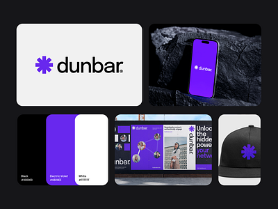 Dunbar Network Platform Branding ai company ai startup brand brand guidelines brand system branding clean design graphic design identity system logo purple brand tech brand tech branding tech company tech logo visual design visual identity