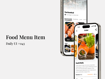 Food Menu Item - Daily UI #043 daily ui figma food food menu item menu mobile app design ui ui design uiux uiux design