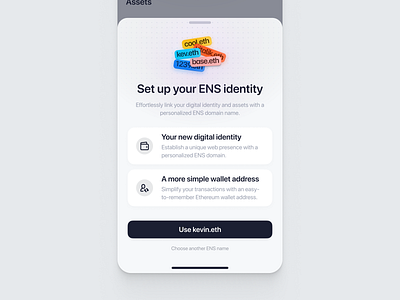 ENS Name / Bottom Sheet blockchain bottom sheet coin crypto ens finance ui user interface