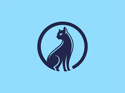 Coiled Tail Cat Logo logo silhouette