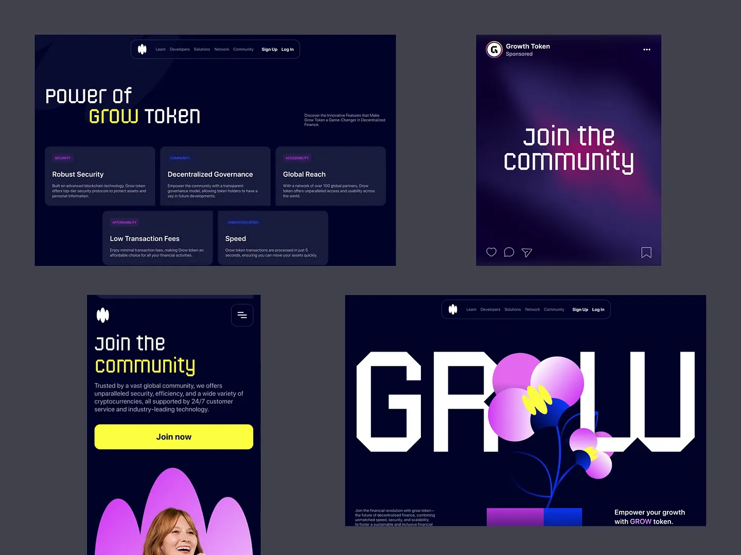 Innovative Cryptocurrency Website Design: Grow Token