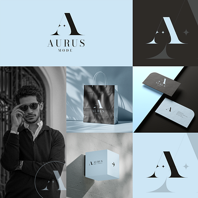 Aurus Mode mood board and branding brand brand identity branding business card design designer fashion graphic design logo mockup mood board style