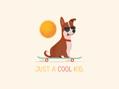 Just a cool kid. cool digital digital illustration dog illustration procreate skateboard summer summertime sun