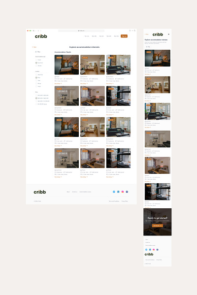 Accommodation listings web app mobile ui ux web webapp