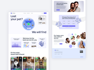 PawFinder - Web Service UX/UI Design hero section ui ui design ux ux ui design web web design web service web site website