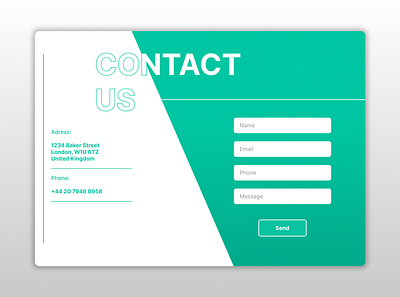 #028 Contact Page 006dailyui dailyui ui