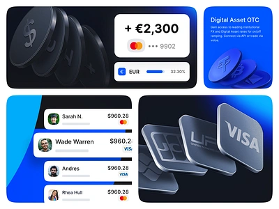 Interface design concept for money transfer service | Lepshey 3d 3d illustration bento cards concept design finance financial web app fintech money transfer service product product design startup ui uxui web web design