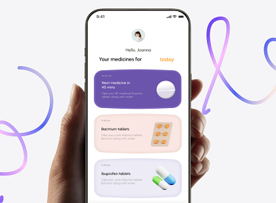 Medication Pill Reminder App 204 clean ui med reminder medical app medication app medicine reminder minimal design mobile app neelpari pill reminder saloni ui ux