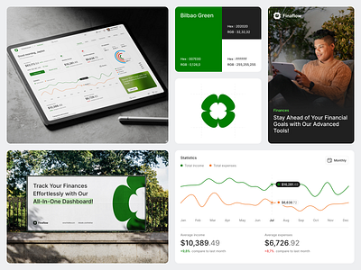 Finance Company Identity app bank banner branding clean colors design finance fireart ui ux vi