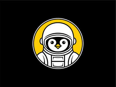 Penguin Astronaut Helmet Logo fantasy